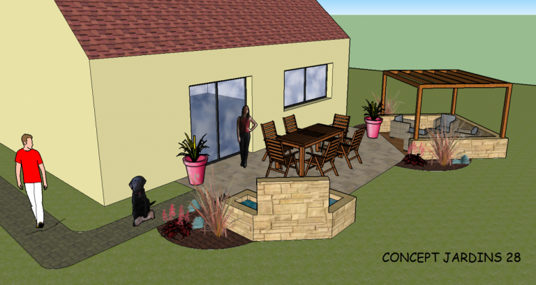 Exemple de réalisation 3D d'une terrasse
