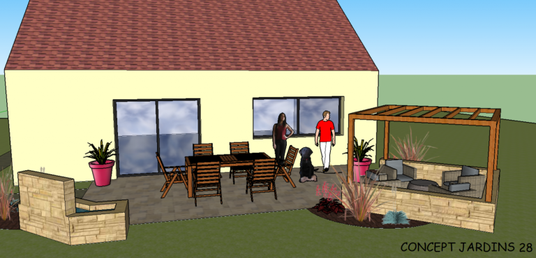 Exemple de réalisation 3D d'une terrasse