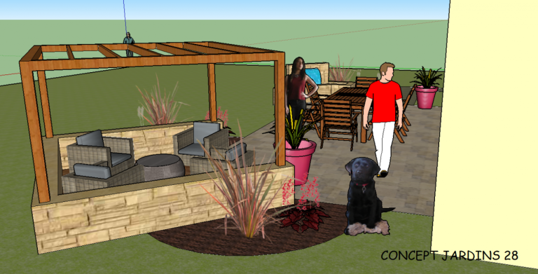 Exemple de réalisation 3D d'une terrasse