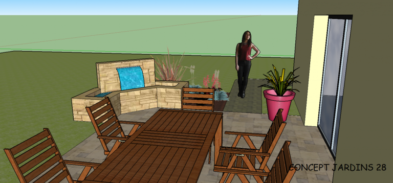 Exemple de réalisation 3D d'une terrasse